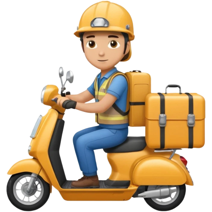 Scooter courier with insulated case,Delivery Crew emoji