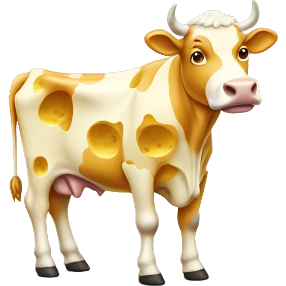 full body cow made of cheese emoji