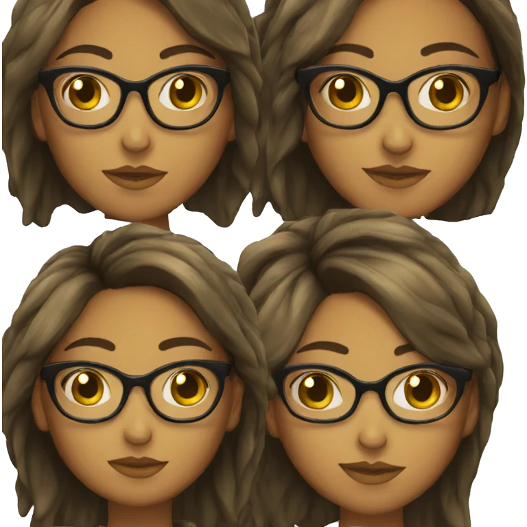 Chica con lentes y cabello largo negro emoji