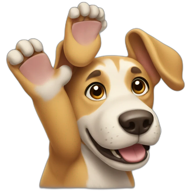 dog-waving-hand emoji