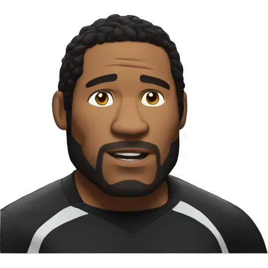 ufc referee herb dean shrugging his shoulders with a black shirt emoji