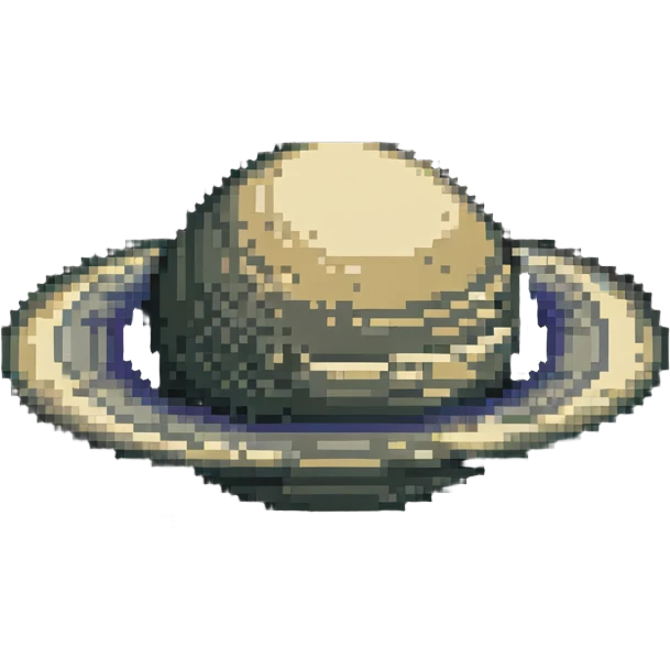 pixel Saturn planet emoji