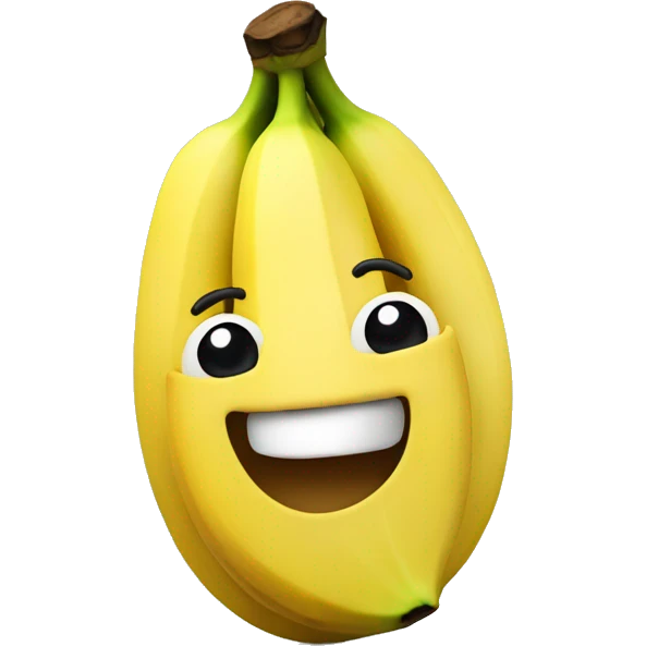 a banana with a smiling face emoji