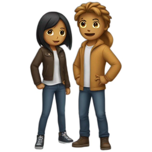 Girl and a boy fighting both should be fair emoji