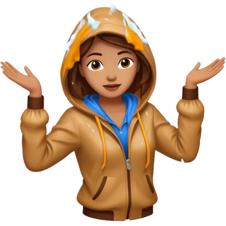 All Brown outline of a female dancing with thunder in the background  emoji