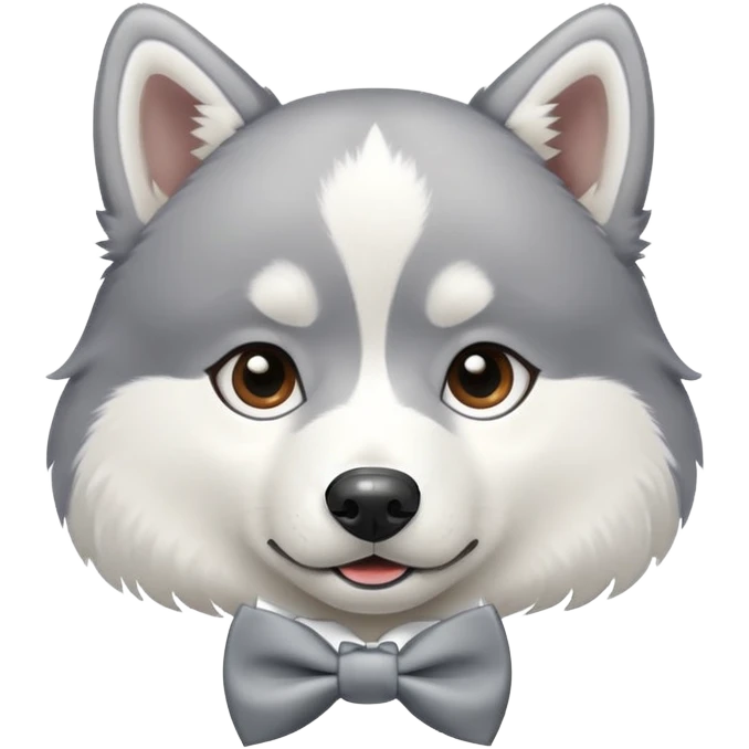 Husky with a bow tie emoji