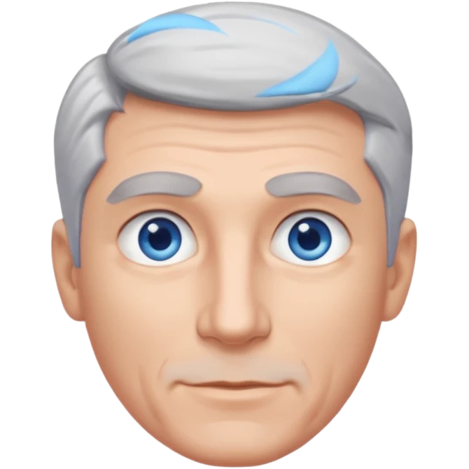 Avatar pic male gray hair blue eyes clean shaven emoji