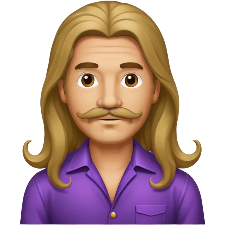 long haired man with mustache with night club outfits emoji