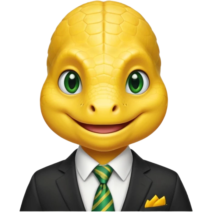 cute yellow reptile with tie & suit emoji
