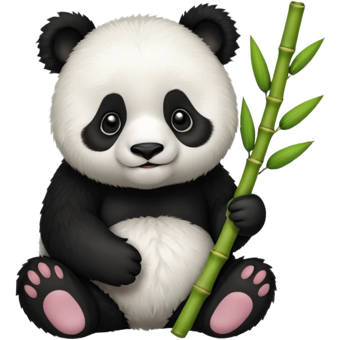 Panda giving a bamboo emoji