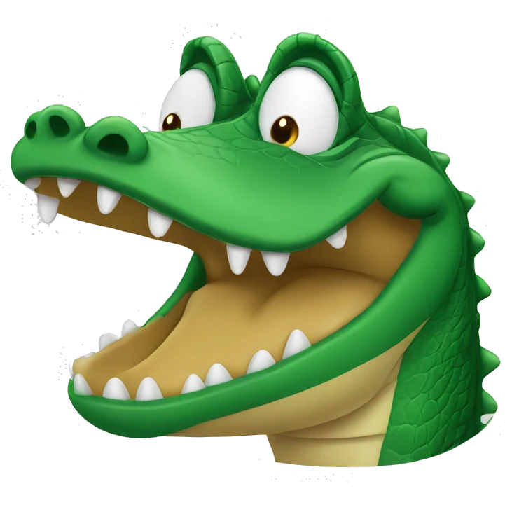 Alligator blowing a kiss emoji