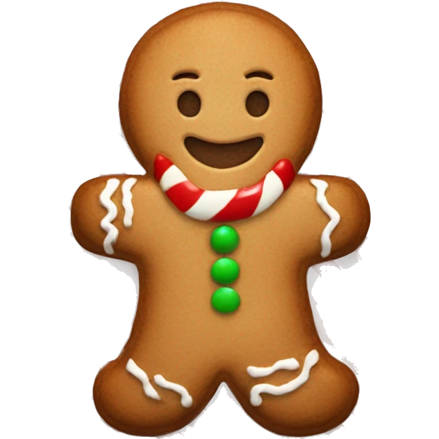 gingerbread cookie with candycane emoji
