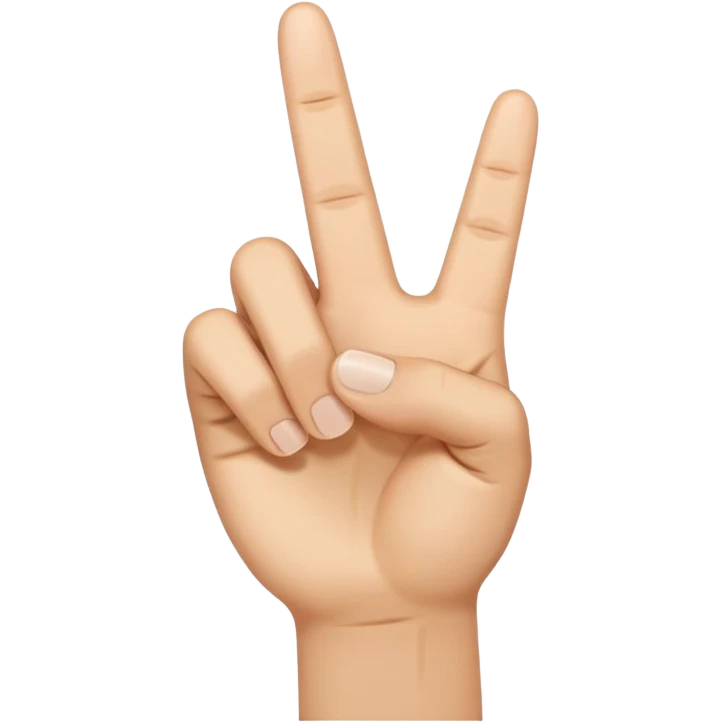 Two fingers hand middle to be on and others off emoji