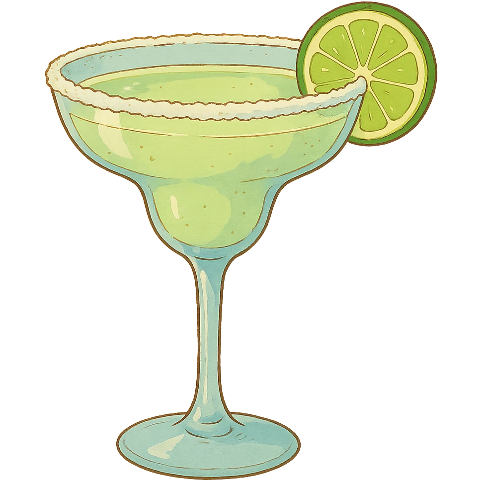 a margarita cocktail glass, ghibli style emoji