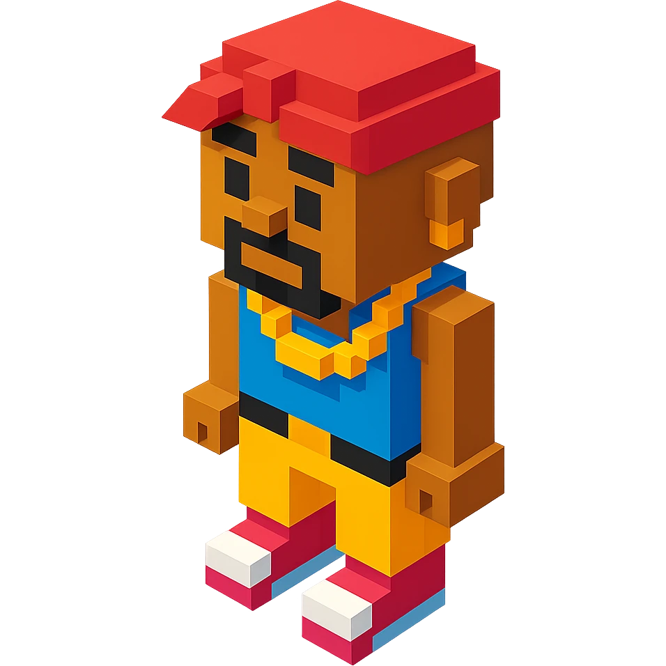 rapper inspired by 2Pac wearing a bandana, gold chain, and iconic 90s hip-hop clothing, isometric view emoji
