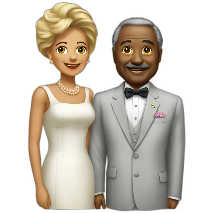 The last president of the Gabon with he wife emoji