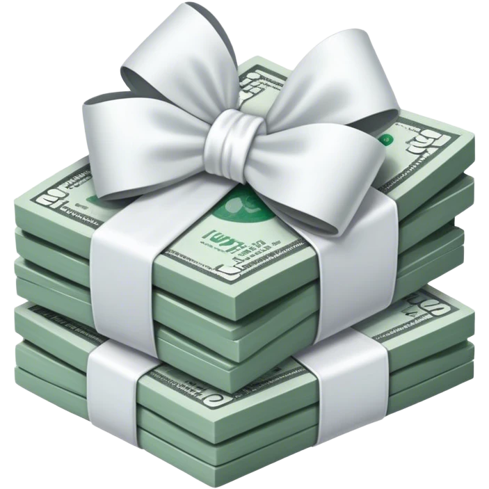 stack of money with baby White bow emoji