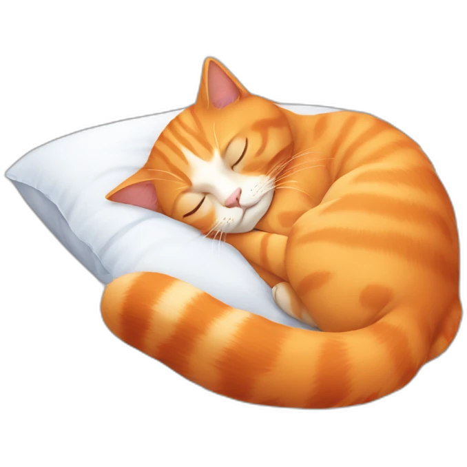 Orange Cat sleeping emoji