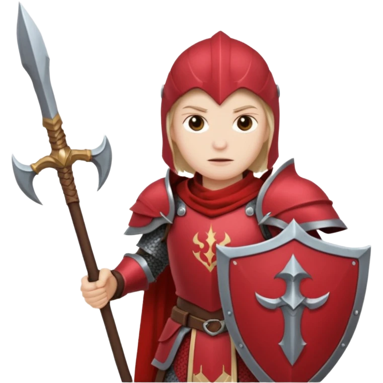 War + crimson armor + halberd emoji