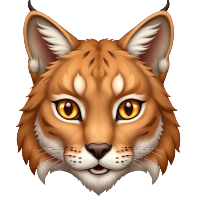 A high-resolution photo-realistic digital illustration of a majestic lynx, chesdt upward  emoji