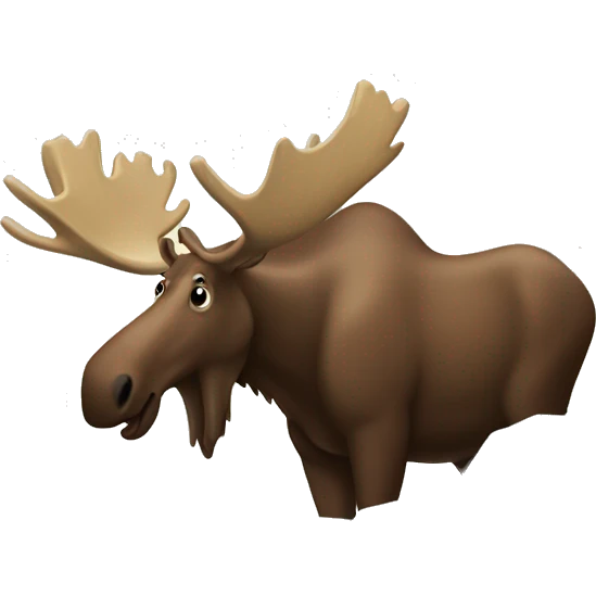 Moose climbing a mountain emoji