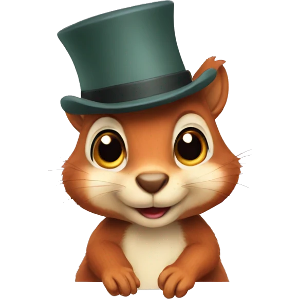 A squirrel with a hat emoji