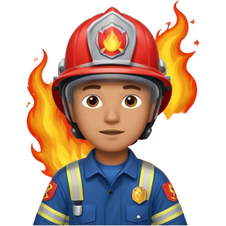 male firefighter on fire blue uniform emoji