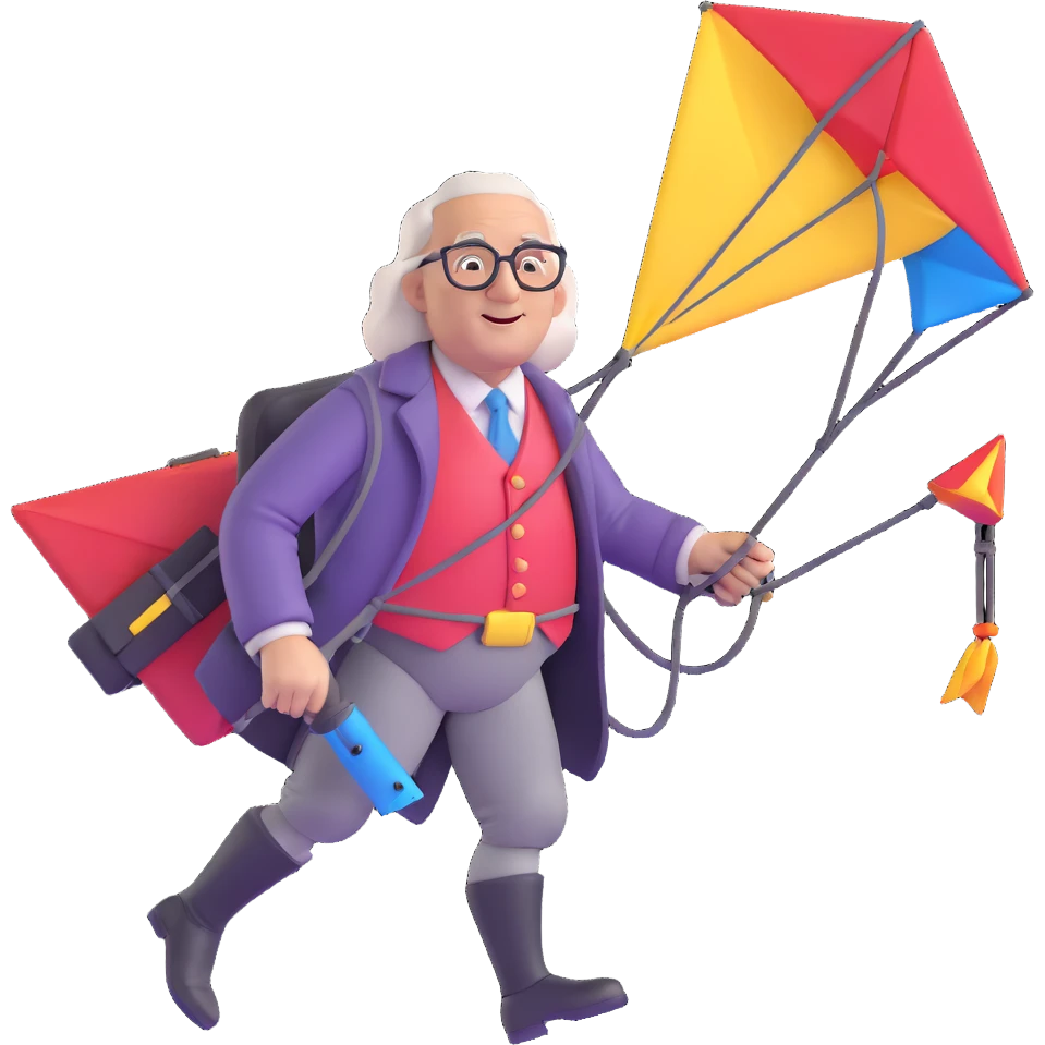 Ben Franklin with a jetpack emoji
