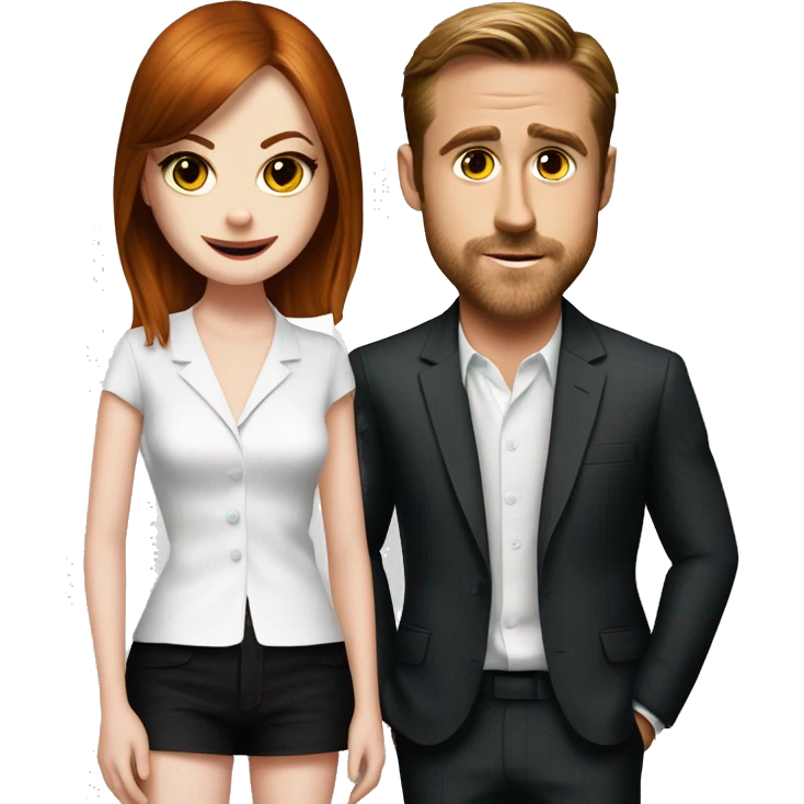 Ryan gosling and Emma stone in crazy, stupid, love emoji