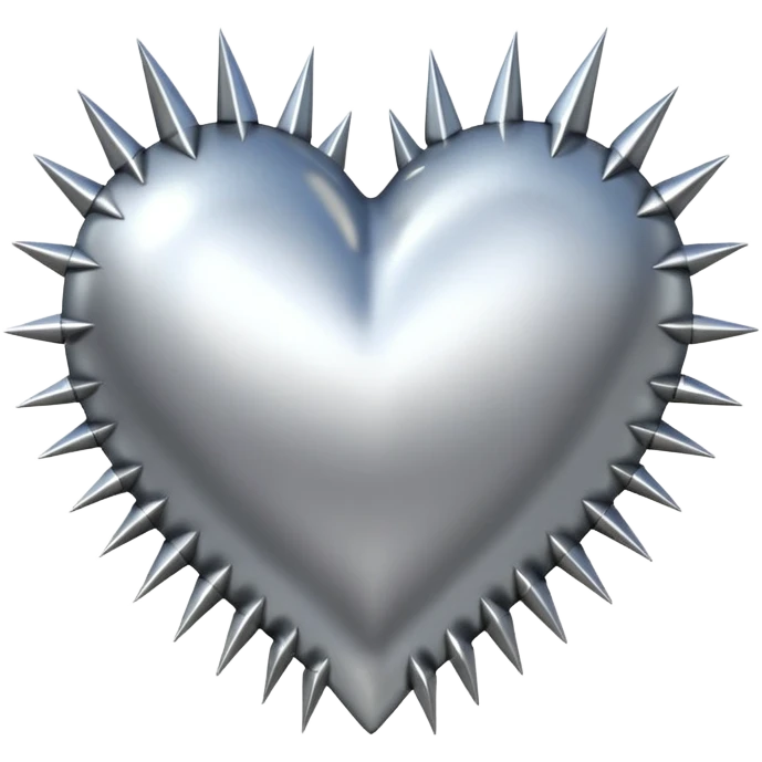 metal heart with spikes emoji