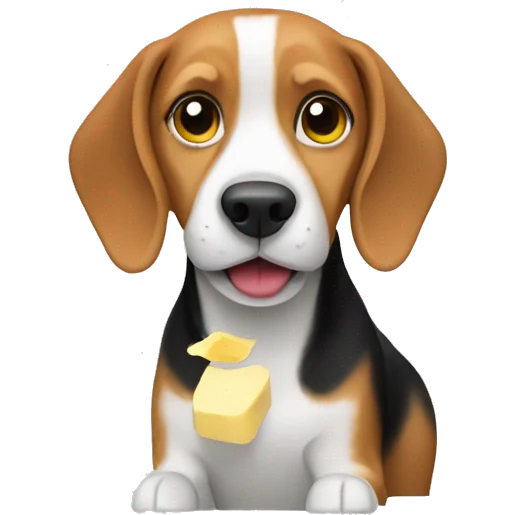 a beagle eating butter emoji