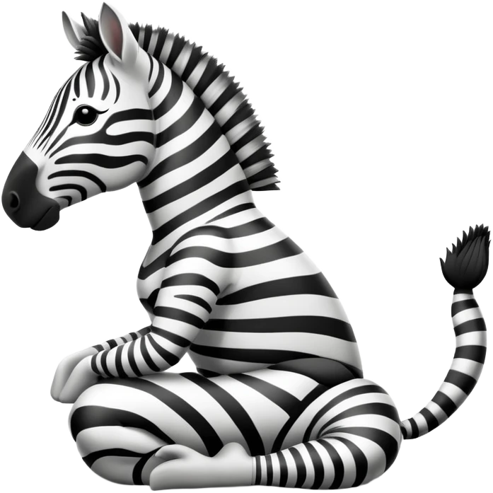 Zebra doing yoga emoji
