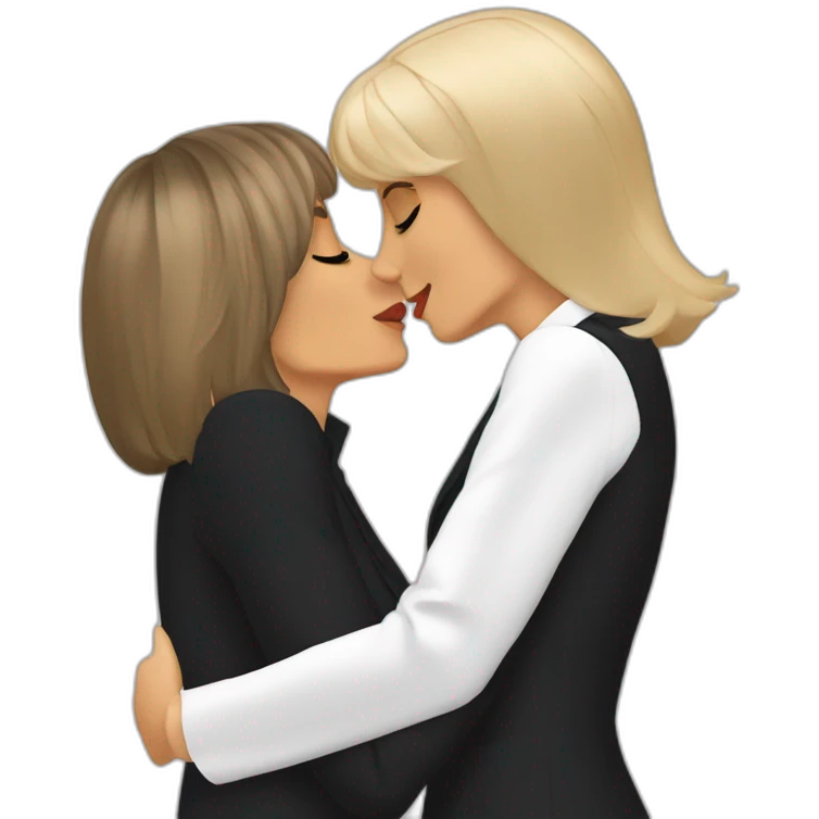 Emanuelle Macron Kiss Brigitte Macron emoji
