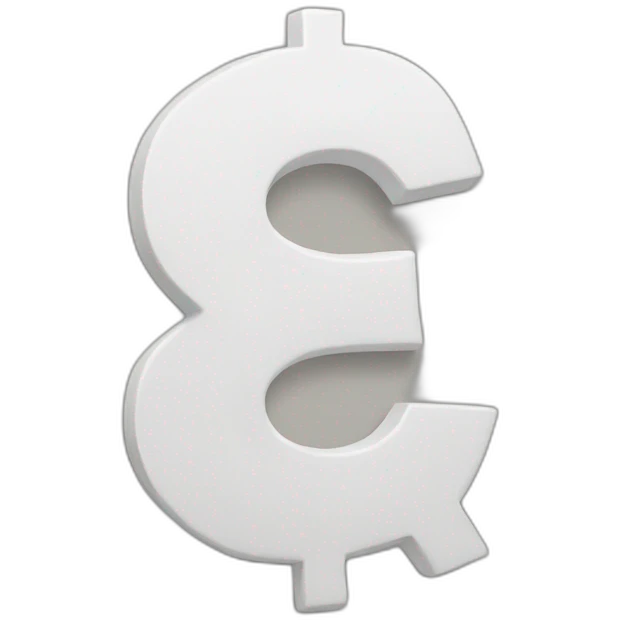 white painted dollar sign emoji