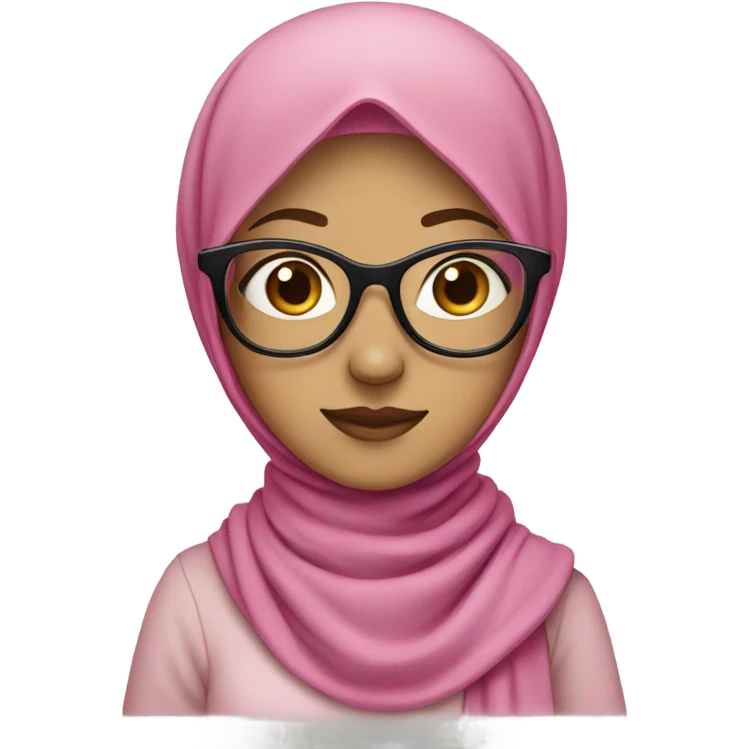 girl in a pink hijab with fair skin and transparent glasses emoji