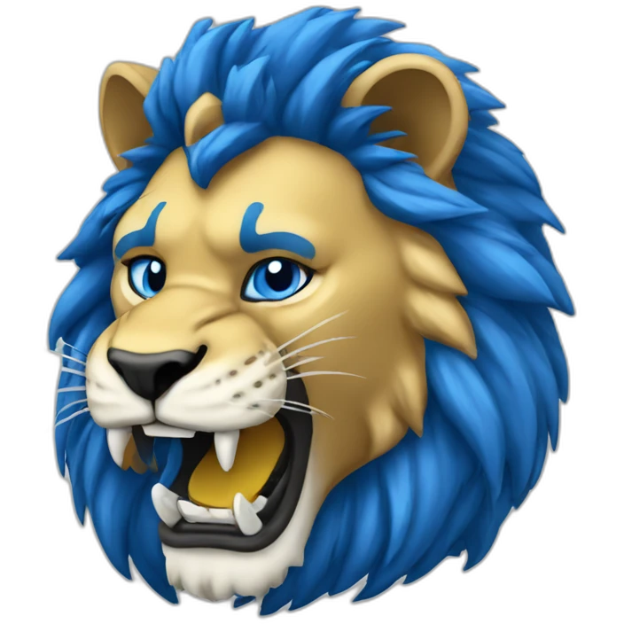 Blue lion eating a buccaneer emoji