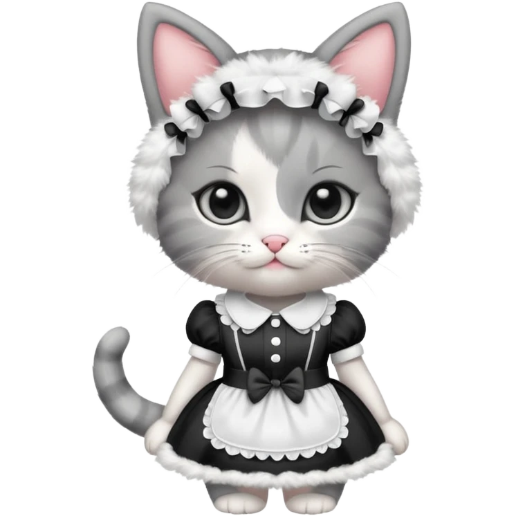 Kitten in a maid outfit  emoji