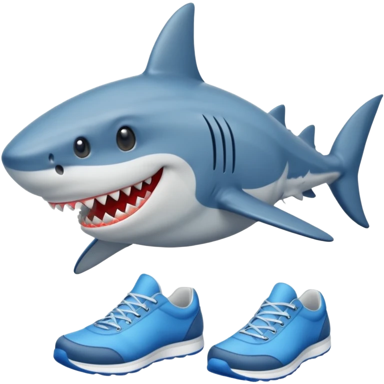 Shark with a blue shoes emoji