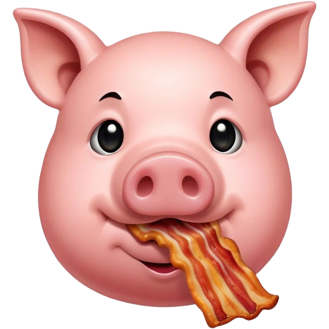 pig eating bacon emoji