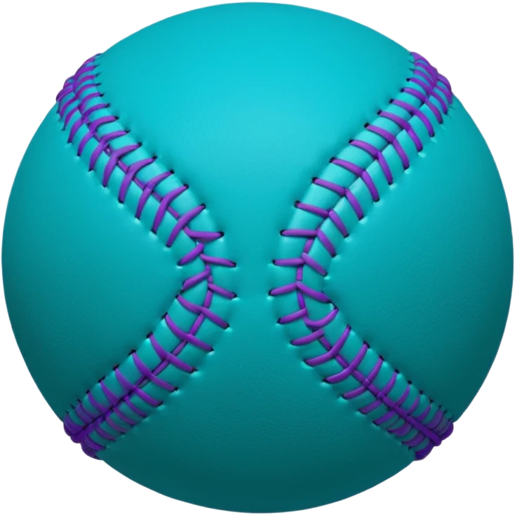 Softball with teal and purple  emoji