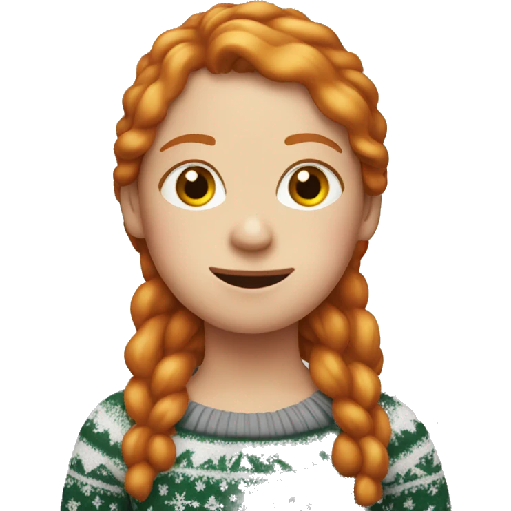 An ginger girl with a dirty Christmas jumper  emoji
