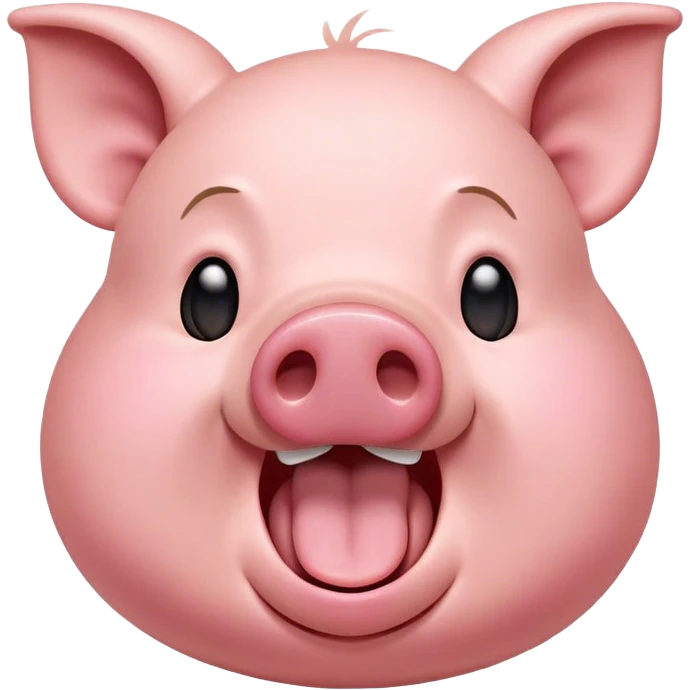 Cinematic Cute Yawning Pig Portrait Emoji, Head tilted slightly with a dramatic, wide-open yawn, showcasing a soft, smooth rosy-pink hide with droopy ears, round beady eyes barely open in drowsy contentment, Simplified yet irresistibly adorable features, highly detailed, glowing with a soft, cozy glow, high shine, relaxed yet expressive, stylized with a touch of whimsical charm, bright and endearing, soft glowing outline, capturing the essence of a sleepy yet affectionate pig, so drowsy it feels like it could stretch out of the screen and curl up for a nap! emoji