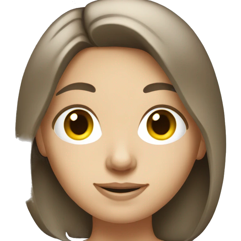 White brunette girl send an email emoji