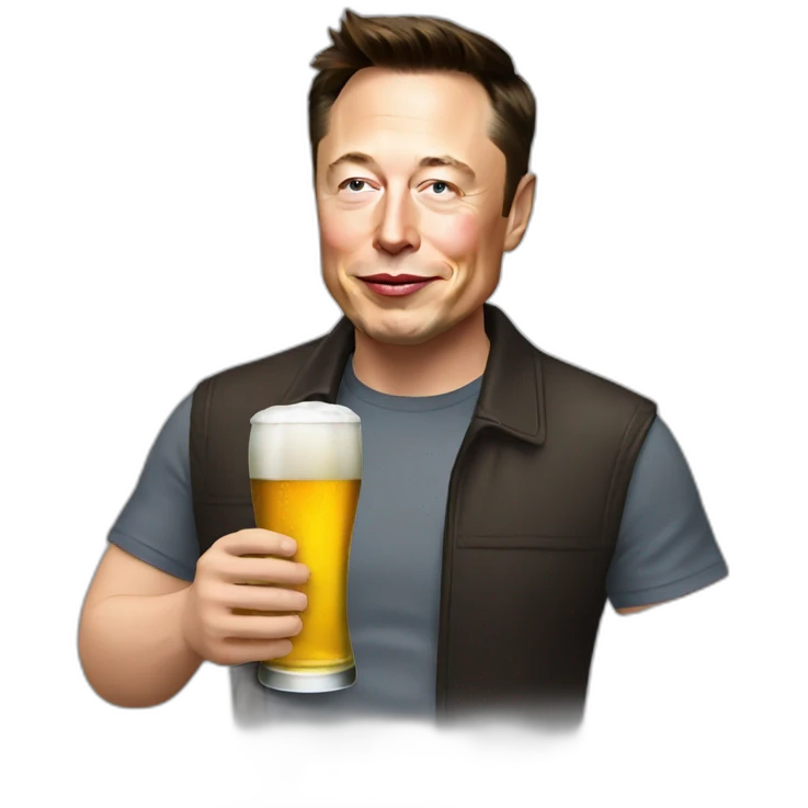Elon Musk drinking beer emoji