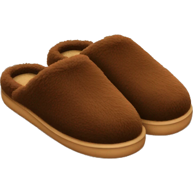 brown fuzzy slippers emoji