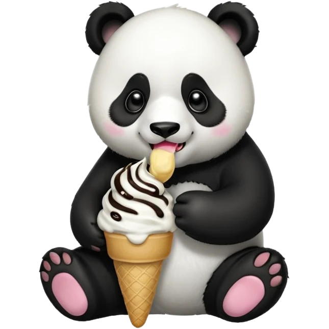 Panda eating ice cream emoji