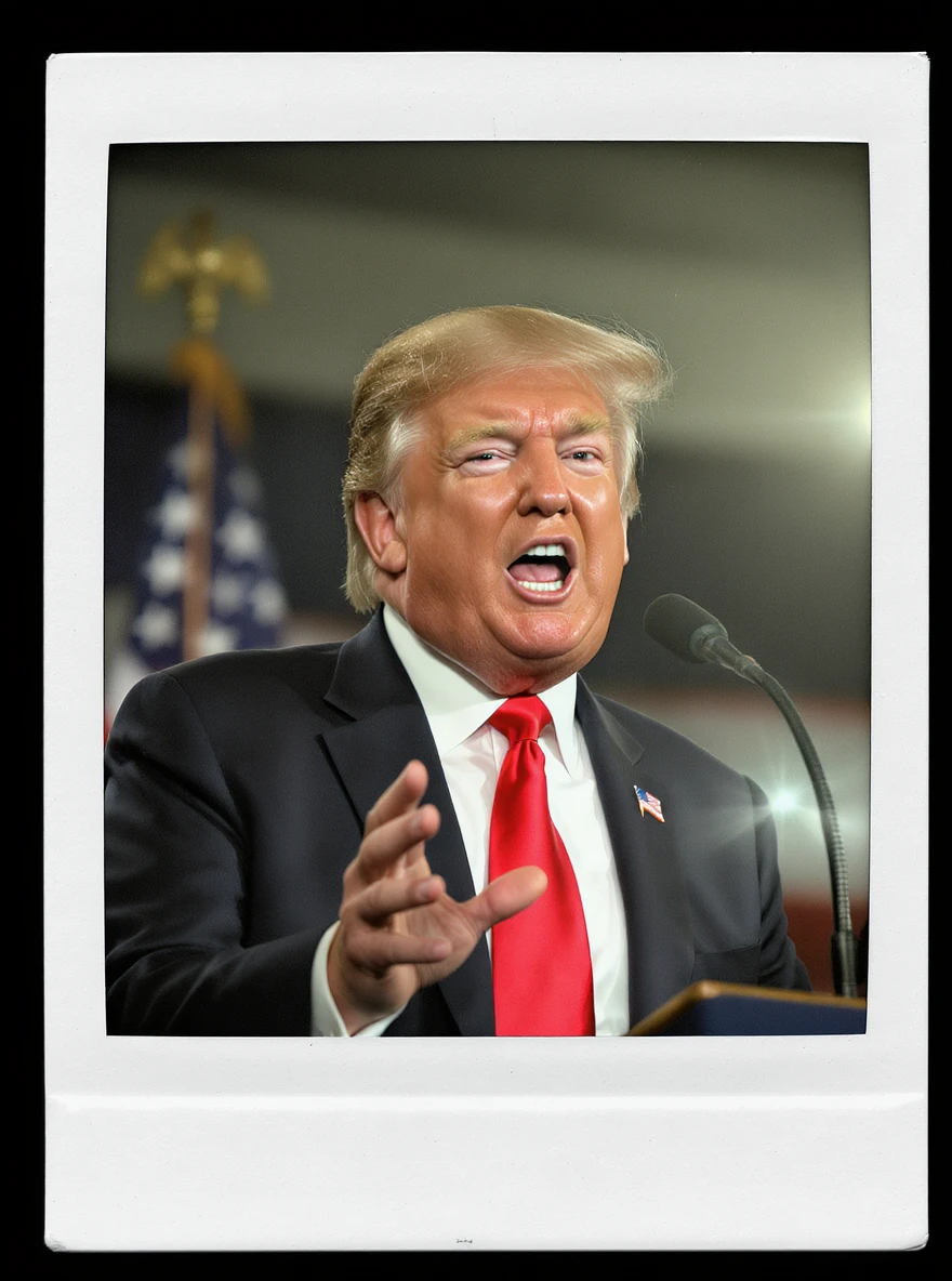 Donald Trump speaking at a rally emoji