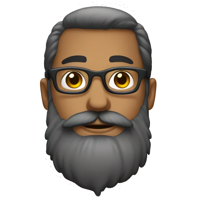 Homme brun barbe lunettes emoji