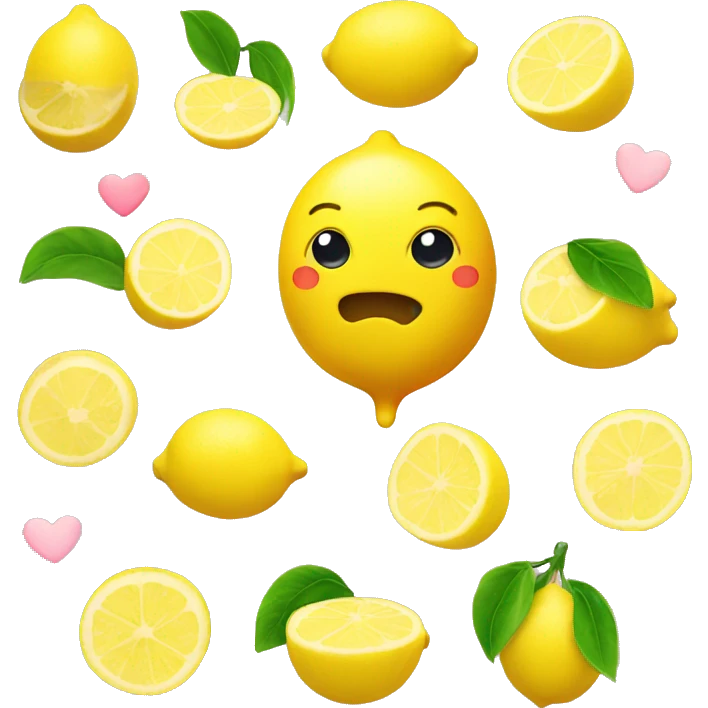 cute lemon with a heart next to it emoji