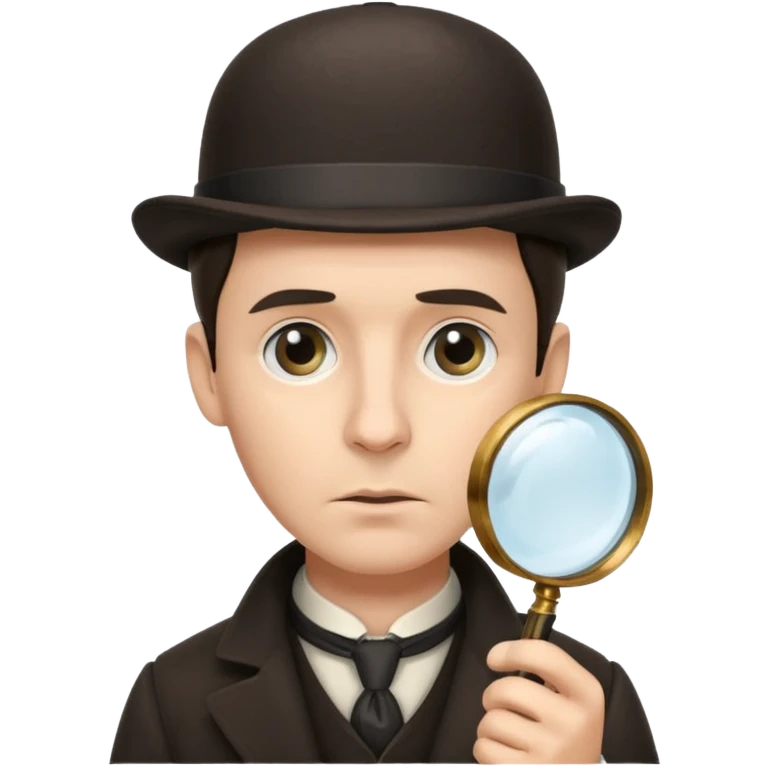 Sherlock Holmes in a bowler hat and with a magnifying glass emoji